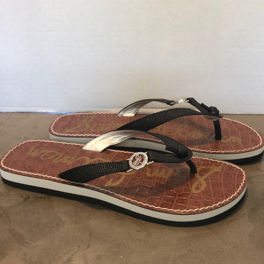Sam Edelman leather look Miller flip flop sandal.